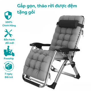Ghế thư giãn gấp gọn đa năng vải lưới thoáng khí, Ghế xếp thư giãn gấp gọn đa năng chịu tại 200kg khung hợp kim cao cấp
