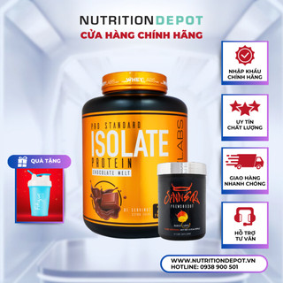 Combo Whey Protein Isolate Wheylabs Pro Standard 5lbs + Sinner Pre workout 320g - Nutrition Depot VN