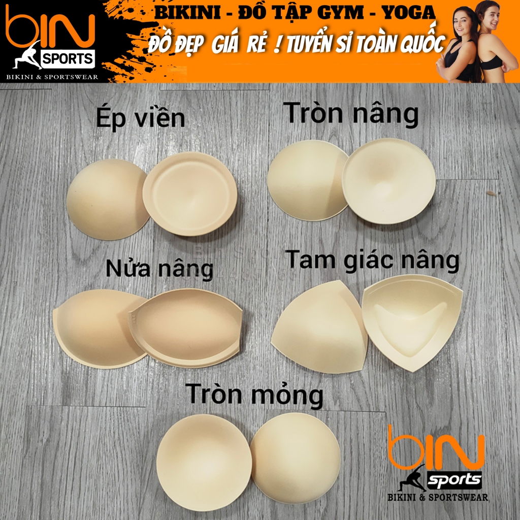 Bộ Mút Đệm Nâng Lót Áo Bra Áo Tập Gym Yoga Đồ Bơi Bikini Nhiều Mẫu Bin Sports MUT001