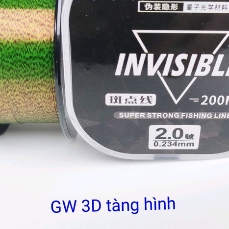 cước câu cá GW 3D 200m tàng hình siêu bền