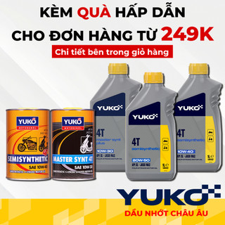 Dầu nhớt xe máy yuko 10w30/ yuko 10w40/ yuko 20w50 - combo nhớt láp xe tay ga api sn - lon yuko