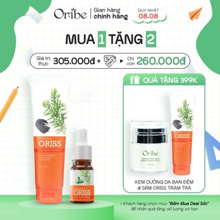 Combo Ngừa Mụn Mờ Thâm Oribe - Sữa Rửa Mặt Ngừa Mụn Oribe 100g + Serum ngăn ngừa mụn Oribe 10ml