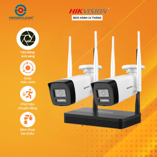 Bộ Kit camera IP wifi Hikvision DS-J142I/NKS422W0H 2MP 4MP ngoài trời kèm đầu ghi - TRANGIATELCOM