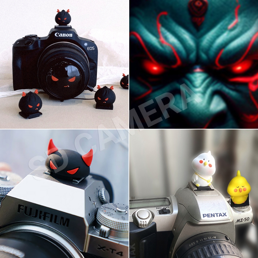 Nắp đậy Flash Ác Qủy, Thiên thần cute Dành Cho Máy Ảnh Canon Nikon Sony Fuijflim Nắp Che Chân Đèn Flash Hotshoe cao cấp | BigBuy360 - bigbuy360.vn