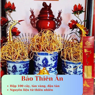 Hương Nhang Thảo Mộc 100 Cây Thơm Cao Cấp 29cm 39cm - Nhang Tài Lộc - Hương Sạch Tàn Cong Giữ Tàn Vàng Óng Chiêu Tài Lộc