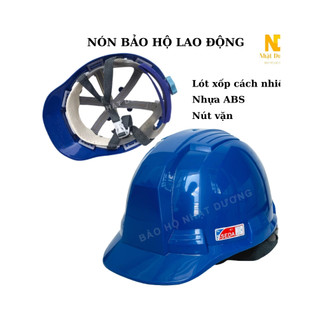 Nón bảo hộ lao động HPS4 nút vặn lót xốp nhựa ABS, Mũ bảo hộ kiểu Sseda Hàn Quốc màu xanh dương