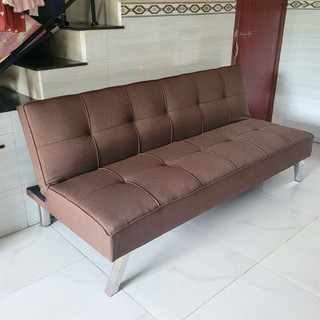Ghế sofa giường xuất khẩu bọc vải bố màu nâu sang trọng