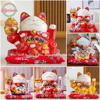 Mèo thần tài, mèo may mắn neko maneki vẫy tay 16-18cm 6-7inches