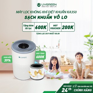 (Lives) Máy Lọc Không Khí Diệt Khuẩn UVGREEN KA350 40m2 - UVC LED, Lõi Lọc HEPA H13 Lọc Bụi Mịn, Mùi, Khói, Bảo Hành 24T