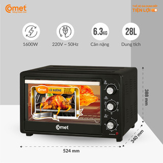[Có hỏa tốc TPHCM ] Lò nướng điện đa năng 28L COMET - CM6518