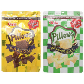 Snack oishi pillows nhân socola/ sữa dừa gói 80g