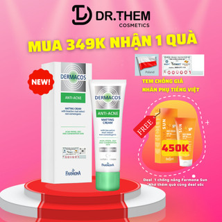Dermacos Kem Dưỡng Giảm Bóng Nhờn, Ngừa Mụn Farmona Dermacos Anti Acne Matting Cream 50ml- Dr Thêm