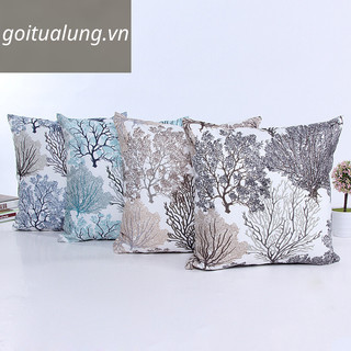 Gối sofa, gối tựa lưng sofa, họa tiết 2 mặt cây thông hoa lá