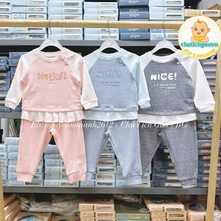 Bộ quần áo dài tay chất nỉ hãng GOODMAMA cho bé