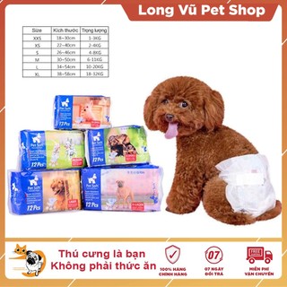 Tã cho chó Pet Soft 12 chiếc/gói, bỉm cho chó dạng bỉm quần - Long Vũ Pet Shop