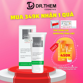 Ziaja Med Kem Dưỡng Ngừa Mụn Trứng Cá - Giảm Mụn Ngừa Khuẩn Ziaja Med Anti-Imperfections  Acne Cream 50ml- Dr Thêm