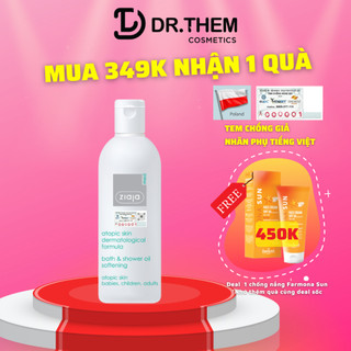 Sữa Tắm Mềm Mịn Da Ziaja Med Atopic Skin Dermatological Formula Bath & Shower Oil 270ml Atopy (Dầu Tắm)- Dr Thêm