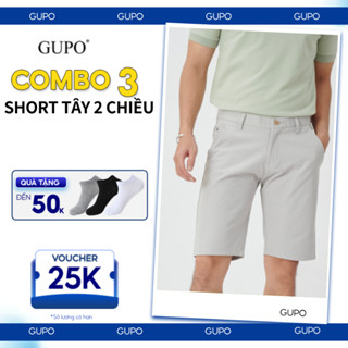 [Combo 3] Quần Short Tây Âu Nam GUPO Local Brand Sọt Lửng Ngắn Cotton Co Giãn 2 Chiều