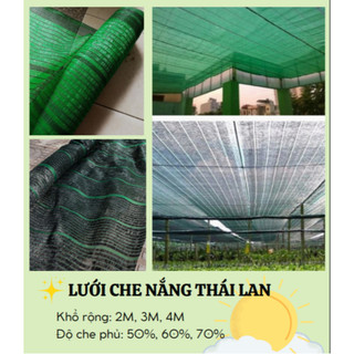 Lưới che nắng lan thái màu đen khổ 2m 3m 4m hàng che nắng 50% 60% 70% 90%
