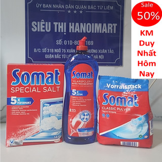 Bột rửa bát somat 1.2kg + Muối rửa bát somat 1.2kg + Bóng somat 750ml nhập khẩu Đức dùng cho máy rửa bát