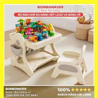 Bộ Bàn Ghế Lego Đa Năng NEWBER Set Bàn Chơi Xếp Hình Chi Tiết Lego, Bàn Học, Bảng Vẽ Tiện Lợi Cho