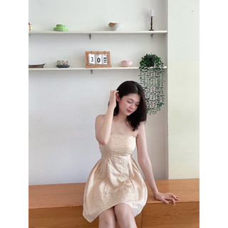 pass đầm be cúp ngực tiểu thư ulzzang freesize