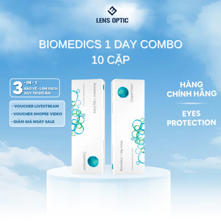 Kính áp tròng Biomedics 1 day Extra (combo 10 cặp), lens không màu 1 ngày có độ cận -Lens Optic