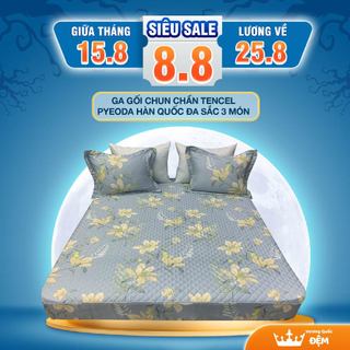 Ga gối chun chần Tencel Pyeoda Hàn Quốc đa sắc 3 món