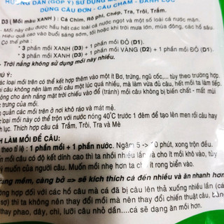 mồi câu cá trôi trắm rô phi các loại