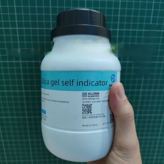 Silicagel self indicator TINH KHIẾT hạt hút ẩm màu xanh Chai 500g Xilong
