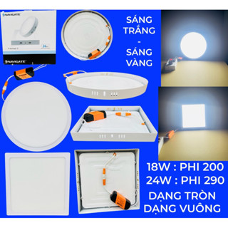 BÓNG ĐÈN LED ỐP TRẦN DẠNG TRÒN - DẠNG VUÔNG CÔNG SUẤT 24W - 18W - 12W LOẠI TỐT ÁNH SÁNG TRẮNG VÀ ÁNH SÁNG VÀNG