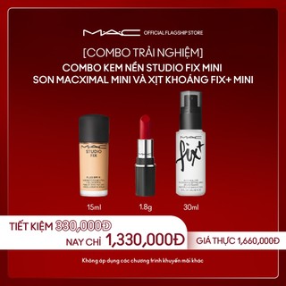  MAC - Bộ 3 món: Kem nền Studio Fix mini 15ml, Son Mini Macximal 1.8g, Xịt khoáng mini 30ml