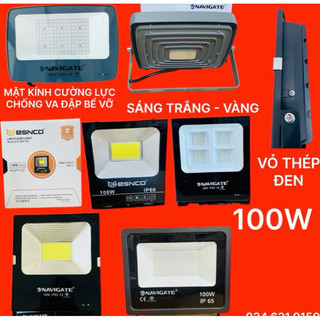 Bóng đèn pha led công suất 100w sử dụng điện 220v ánh sáng trắng vàng , dùng chiếu sáng sân vườn , công trình ...