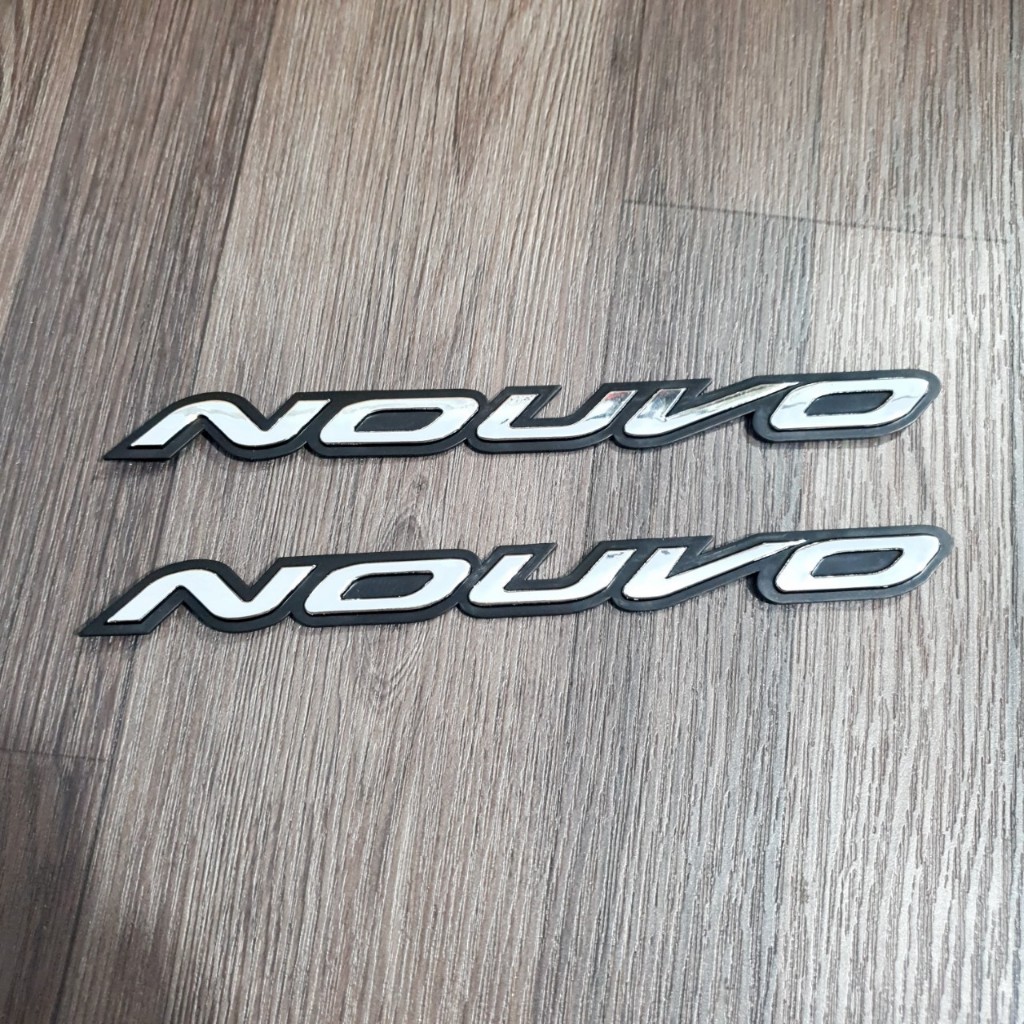 Tem logo chữ nổi NOUVO 1, 2, 3 đời đầu chất liệu nhựa cứng nổi dán trang trí xe chất liệu cao cấp nh