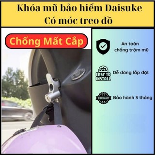 Khoá mũ bảo hiểm Daisuke, có móc treo đồ.Khoá chống trộm bằng hợp kim nhôm, chống gỉ.