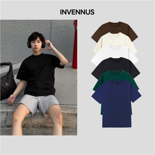 201 - Áo thun trơn INVENNUS thêu chìm chất liệu cotton 250gsm co giãn 2 chiều