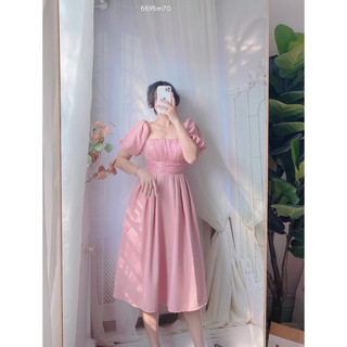 VCH52 váy thời trang lưng thun nữ dưới 63kg vừa