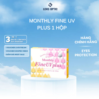 Kính áp tròng SEED 1 tháng (3 chiếc/ hộp), lens SEED monthly fine UV  trong suốt có độ cận- Lens Optic
