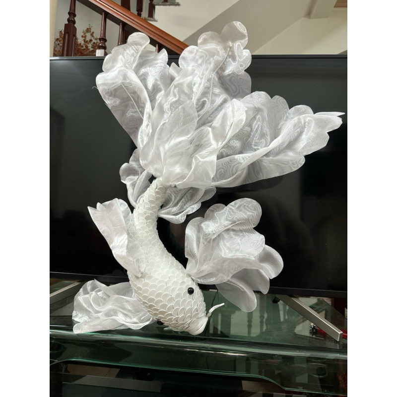 Cá chép lụa phôi xốp không đèn 80cm - TRẮNG