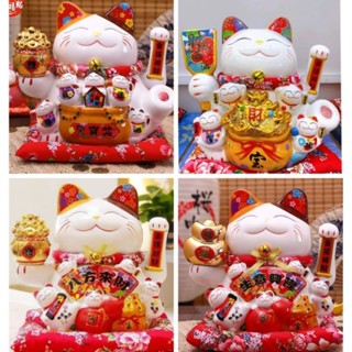 Mèo thần tài vẫy tay 38cm giá tại kho gốm sứ cao cấp chiêu tài tiến lộc quà tặng vật phẩm phong thủy may mắn