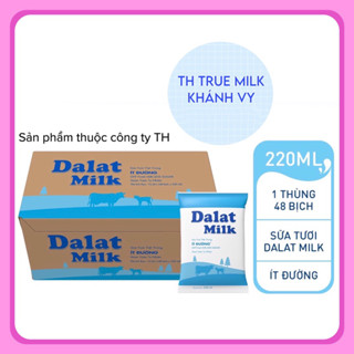 Thùng 48 bịch Sữa Dalatmilk 220ml (không đường, ít đường)