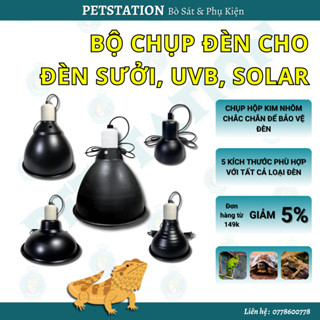 Bộ chụp đèn sưởi bò sát [5 kích thước] vỏ hộp kim nhôm, dây điện 1.5 mét, chui sứ chịu nhiệt