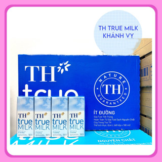 Thùng 48 hộp sữa TH True Milk 180ml (không đường, ít đường, có đường)