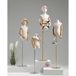 Manocanh trẻ em tay gỗ màu vàng, nâu, trắng size 3-4 tuổi, màu tay ghi chú