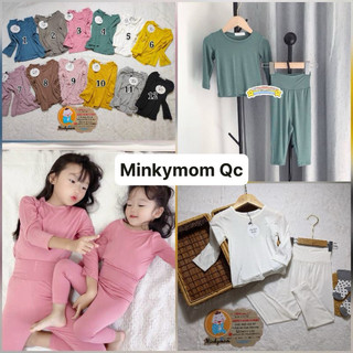 [Màu 1-6]- Bộ Đồ Dài Tay Thun Lạnh Cạp Cao MINKYMOM QUẢNG CHÂU Chống Muỗi Mặc Mùa Mưa