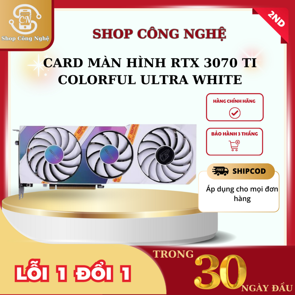 CARD MÀN HÌNH RTX 3070 TI  COLORFUL ULTRA WHITE