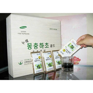 Nước Đông Trùng Hạ Thảo BIO Hàn Quốc hộp gỗ trắng 2 tem, 60 gói - 30ml