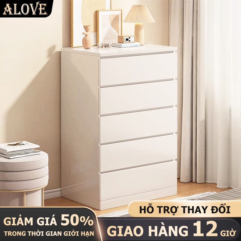 ALOVE tủ ngăn kéo trắng mài nhám gỗ tủ đa năng 3/4/5 ngăn kéo Tủ bảo quả phòng ngủ phòng khách | BigBuy360 - bigbuy360.vn
