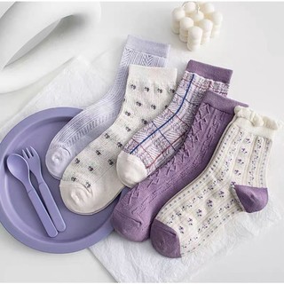 Set Tất cao cổ nữ vớ cao cổ nam tất nữ cao cổ tiểu thư #lolita ulzzang  #tím set tất quà tặng sinh nhật valentine