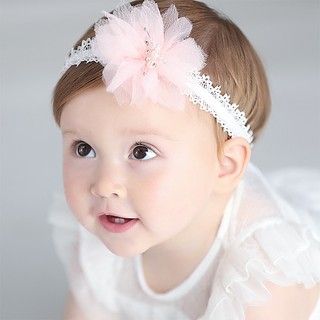 Băng Đô Turban Cho Bé Gái Bông Voan Màu Hồng Da Quá Kute !
